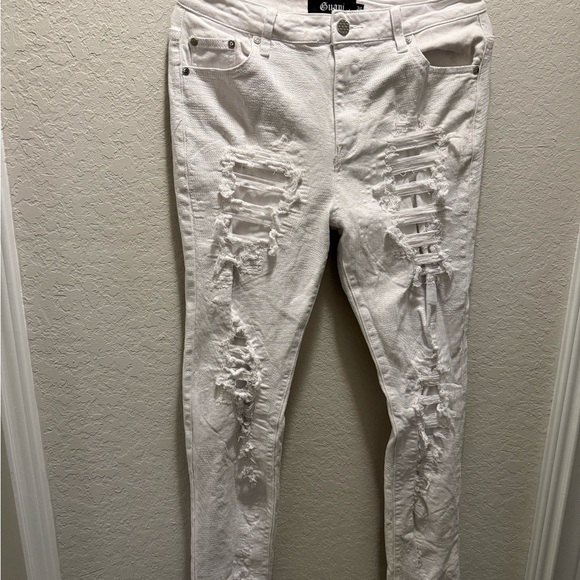 Guapi White Stacked Jeans Size 34 - Picture 1 of 16